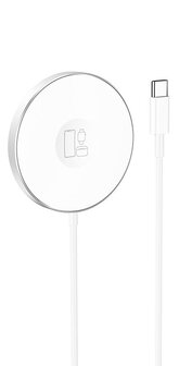 Hoco 3 in 1 iPhone Draadloze Lader - Watch - AirPods Oplader - 1.2m Type C - Wit