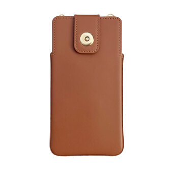 iPhone XR Bruin - Schouder Tas - Rits &amp;amp; Koord