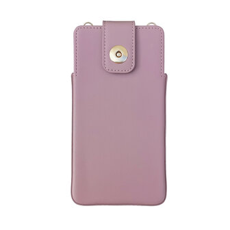 iPhone 14 Pro Max Roze - Schouder Tas - Rits &amp;amp; Koord