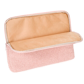 Teddy Sleeve Bag - Laptophoes &amp;amp; Tablet 13 inch - Roze