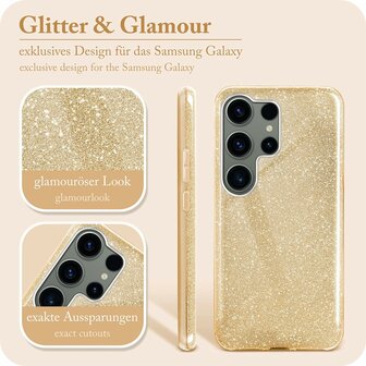 Samsung Galaxy S25 Ultra - Goud - Glitter Back Cover