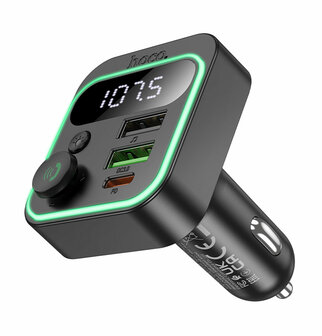 Hoco Bluetooth FM Transmitter - Auto Lader USB-C &amp;amp; USB-A 38W