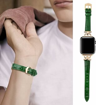 Lederen Band voor 38/40/41 mm - Effen Groen