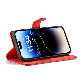 iPhone 15 Pro Crimson Red - 2 in 1 Book Case