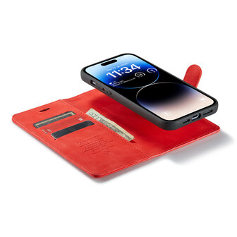 iPhone 15 Pro Crimson Red - 2 in 1 Book Case