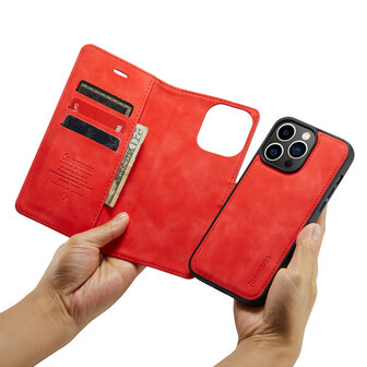 iPhone 15 Pro Crimson Red - 2 in 1 Book Case