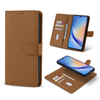 Samsung A34 5G - Bruin - 2 in 1 Book Case