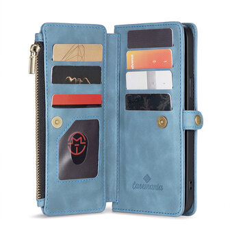 iPhone 15 Pro Max Aqua Blue - MagSafe Book Case met Rits