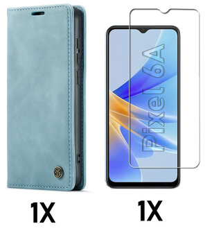 Pixel 6A Aqua Blue &amp;amp; Glas - Book Case