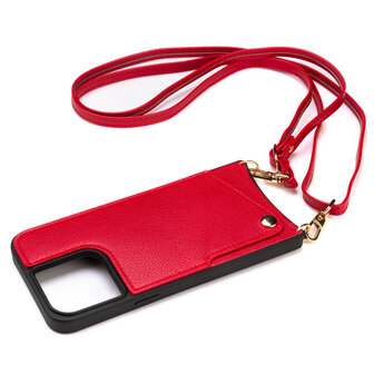 iPhone 15 Pro Rood - Back Cover met Bandje