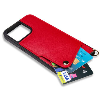 iPhone 15 Pro Rood - Back Cover met Bandje