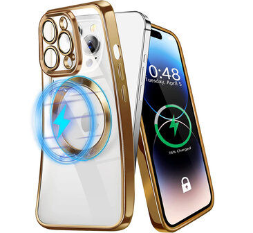 iPhone 15 Pro Goud - TPU Back Cover - Geschikt voor Magsafe