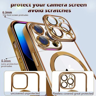 iPhone 15 Pro Goud - TPU Back Cover - Geschikt voor Magsafe