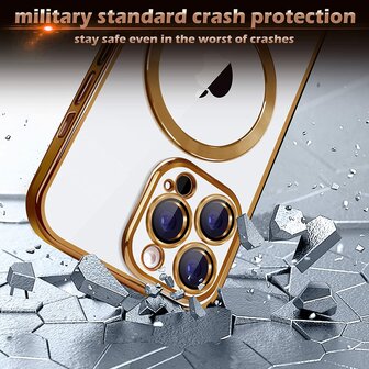 iPhone 15 Pro Goud - TPU Back Cover - Geschikt voor Magsafe