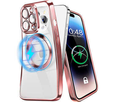 iPhone 15 Pro Max Roze - TPU Back Cover - Geschikt voor Magsafe