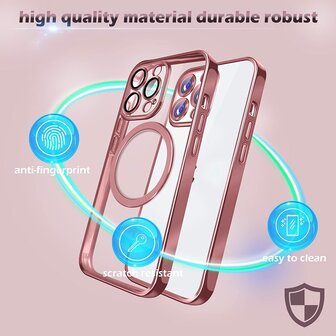 iPhone 15 Pro Max Roze - TPU Back Cover - Geschikt voor Magsafe