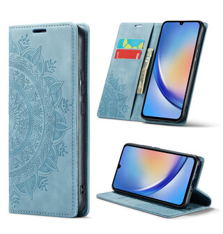 Samsung S24 Plus Aqua Blue - Mandala Book Case