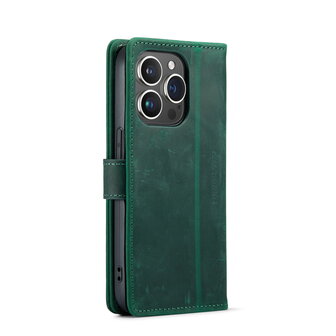 iPhone 15 Pro Max Groen - Lederen Book Case