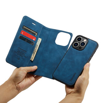 iPhone 15 Pro Max Navy Blue- 2 in 1 Book Case