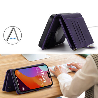 iPhone 15 Pro Deep Purple - MagSafe Book Case met Rits