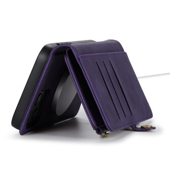 iPhone 15 Pro Deep Purple - MagSafe Book Case met Rits