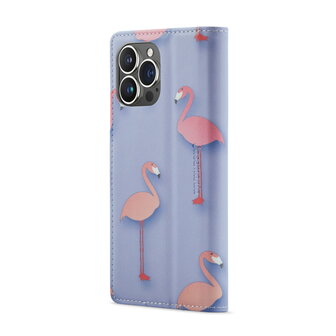 iPhone 14 Pro Max met Flamingo Print - Book Case