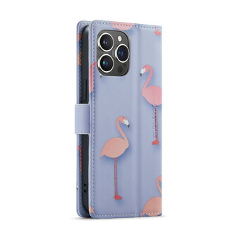 iPhone 14 Pro Max met Flamingo Print - Book Case