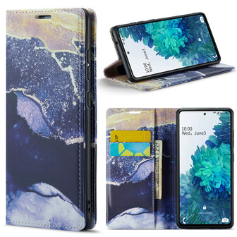 Samsung A53 Blue Sodalite - Marmer Book Case