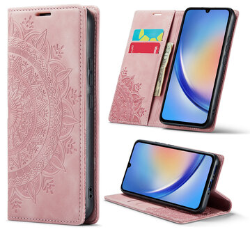 Samsung S24 Plus Pale Pink - Mandala Book Case