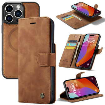 iPhone 15 Pro Sienna Brown - 2 in 1 MagSafe Book Case