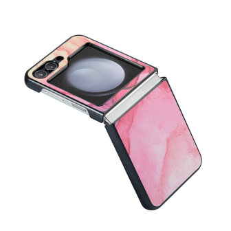 Samsung Z Flip 5 Pink Rhodonite - Marmer Book Case