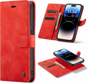 iPhone 14 Pro Max Crimson Red - 2 in 1 Book Case