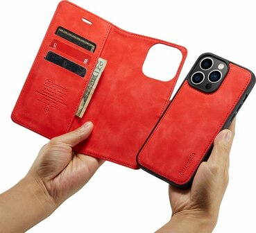 iPhone 14 Pro Max Crimson Red - 2 in 1 Book Case