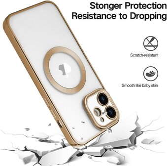 iPhone 12 Goud - TPU Back Cover Geschikt voor Magsafe