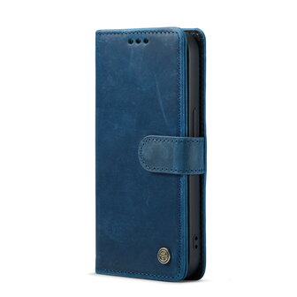 iPhone 14 Pro Max Blauw - Lederen Book Case