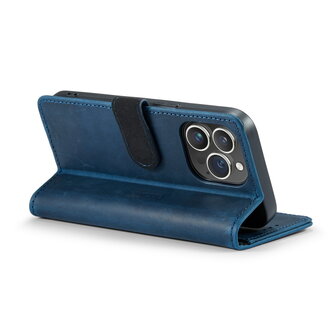 iPhone 14 Pro Max Blauw - Lederen Book Case