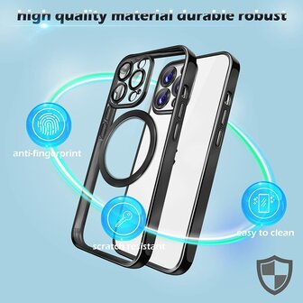 iPhone 15 Pro Max Zwart - TPU Back Cover - Geschikt voor Magsafe