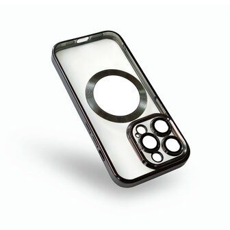 iPhone 15 Pro Max Zwart - TPU Back Cover - Geschikt voor Magsafe