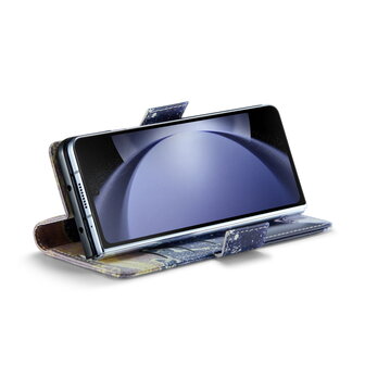 Samsung Z Fold 5 Blue Sodalite - Marmer Book Case