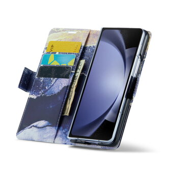 Samsung Z Fold 5 Blue Sodalite - Marmer Book Case