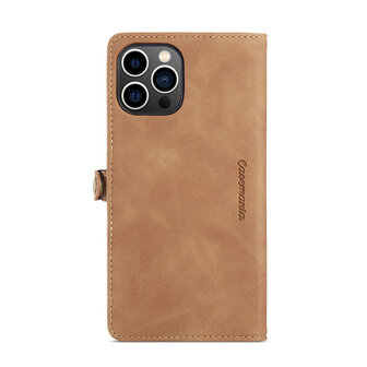 iPhone 15 Pro Max Sienna Brown - MagSafe Book Case met Rits