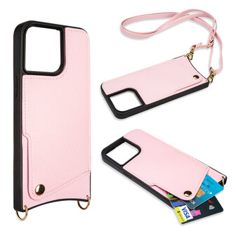 iPhone 15 Pro Max Roze - Back Cover met Bandje