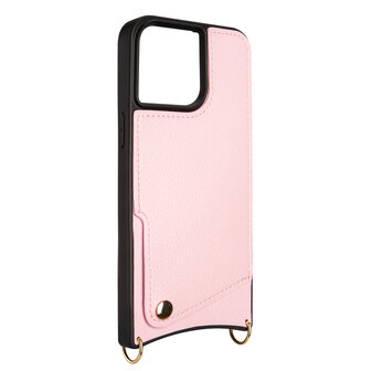 iPhone 15 Pro Max Roze - Back Cover met Bandje