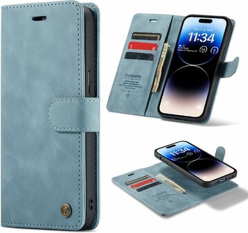 iPhone 14 Pro Max Aqua Blue - 2 in 1 Book Case