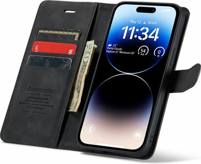 iPhone 14 Pro Max Charcoal Gray - 2 in 1 Book Case