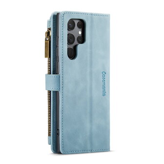 Samsung S25 Ultra - Aqua Blue - Book Case met Rits