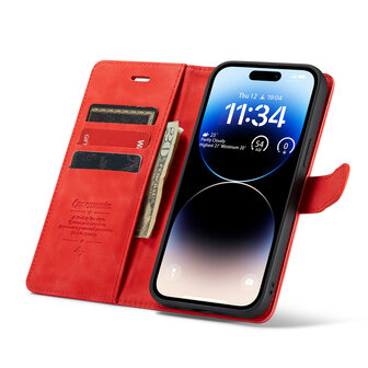 iPhone 15 Pro Max Crimson Red - 2 in 1 Book Case