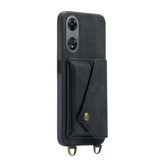 Reno 8T Charcoal Gray - Back Cover met Koord