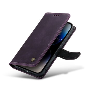 iPhone 15 Pro Max Paars - Lederen Book Case