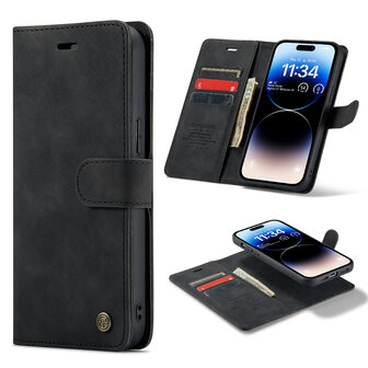 iPhone 15 Pro Charcoal Gray - 2 in 1 Book Case